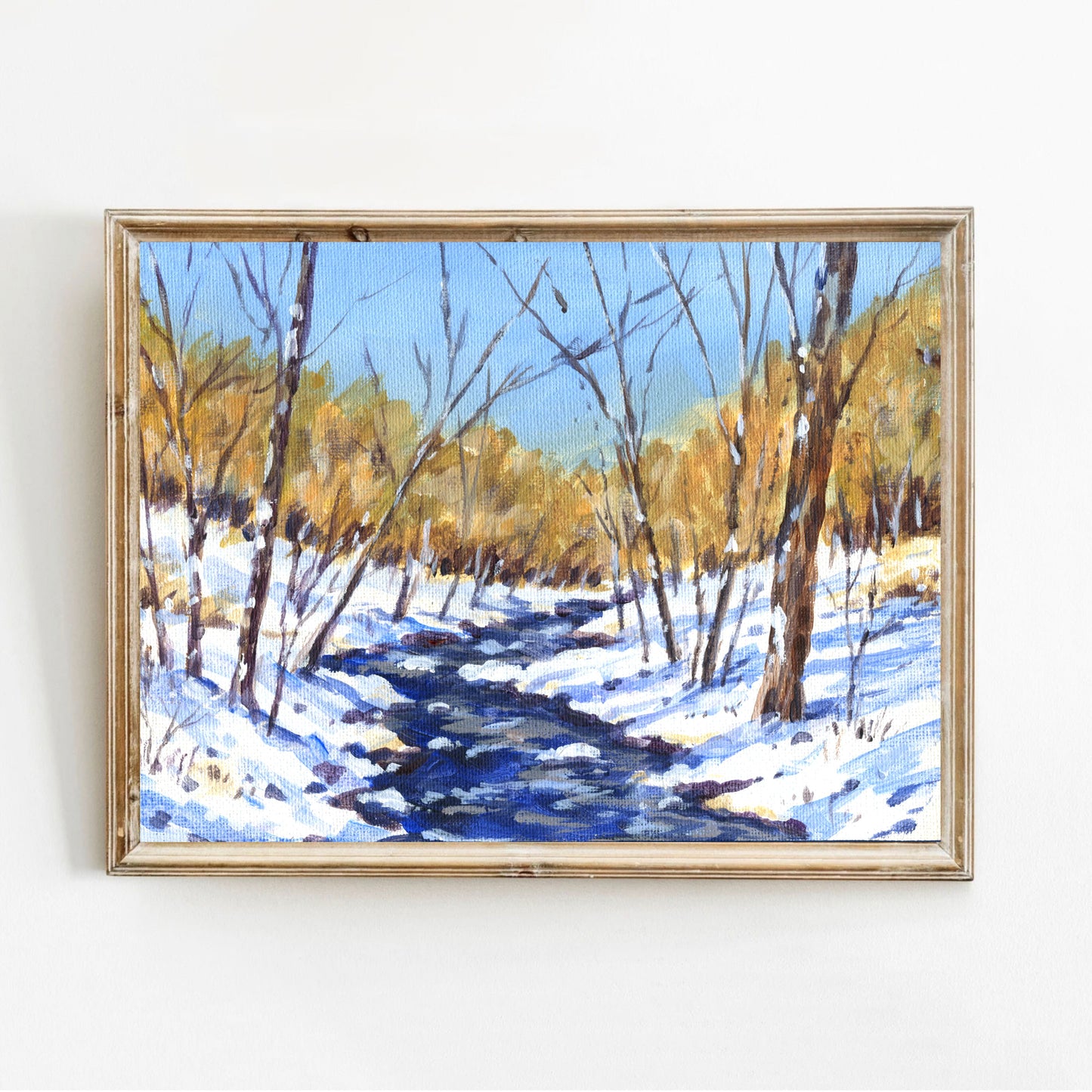 Winter River Original Acrylic Painting