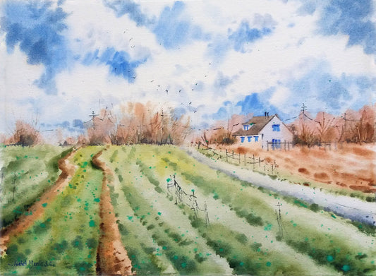 Little Farm Original Watercolor