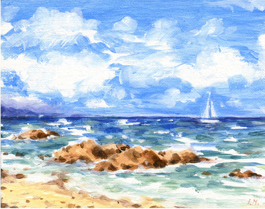 Sailing day Original Acrylic Painting