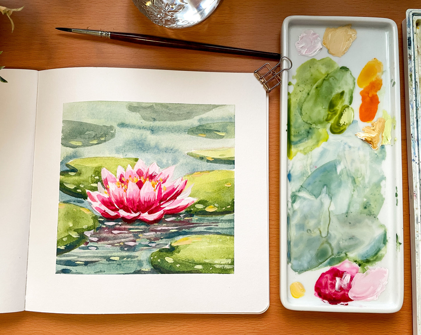 Water lily Tutorial Step by Step painting downloadable PDF, watercolour tutorial, botanical art guide, Flower illustration tutorial