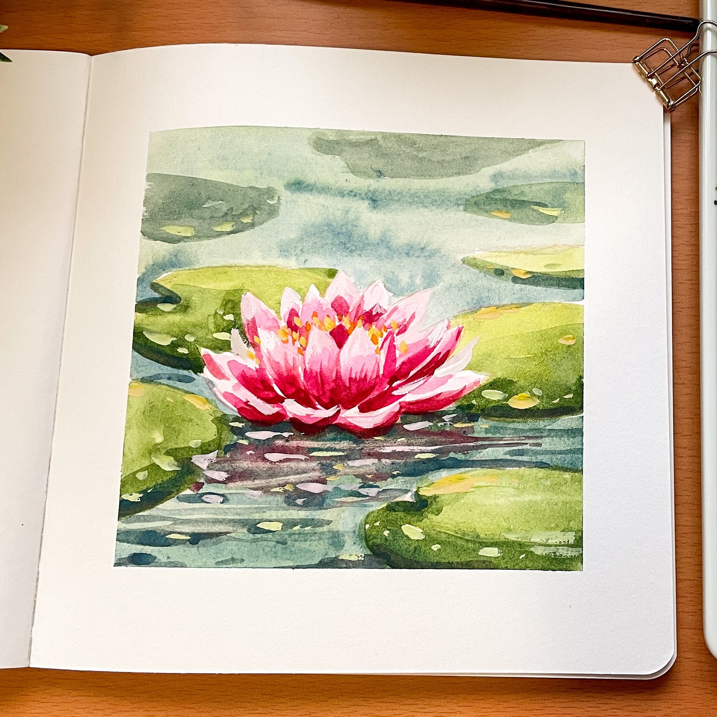 Water lily Tutorial Step by Step painting downloadable PDF, watercolour tutorial, botanical art guide, Flower illustration tutorial